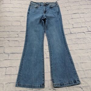 Kensie Savannah Jeans Womens 8 Blue High Rise Flare Faded Denim Vintage Luxe